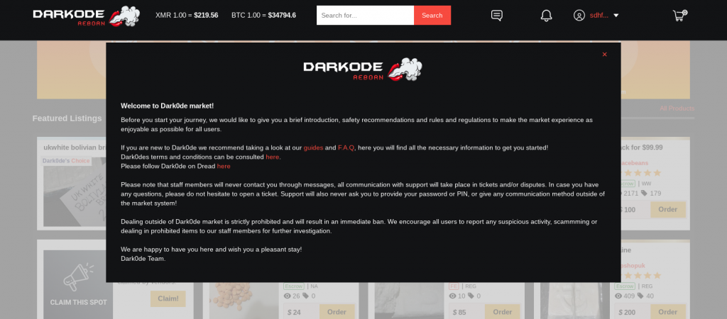 Dark0De Darknet Arket
